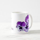  Karen naam paarse pansy floral boho Koffiemok (Voorkant rechts)