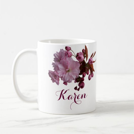  Karen naam roze bloesem Koffiemok (Links)