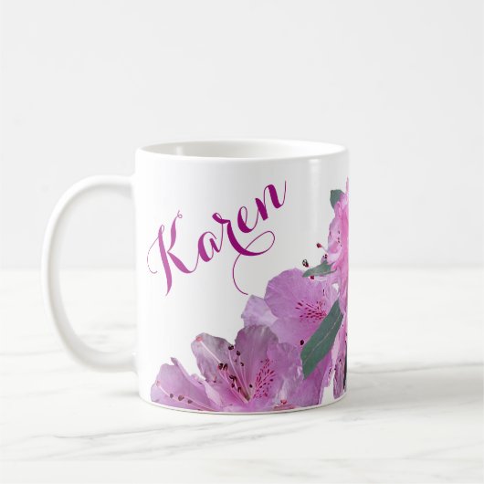 Karen naam roze lente bloemen Koffiemok (Links)