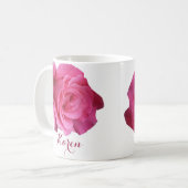  Karen naam roze rozenbloemen boho Koffiemok (Voorkant links)