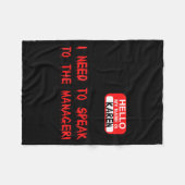 Karen Praat Met Manager Grappige Meme Quote Hallow Fleece Deken (Voorkant (Horizontaal))