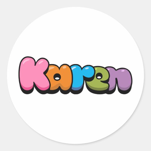 Karen Ronde Sticker (Voorkant)