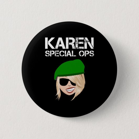 Karen Special Ops Ronde Button 5,7 Cm (Voorkant)
