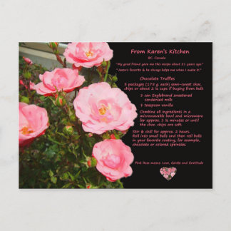 Karen's Chocolate Truffles Recipe Briefkaart