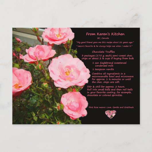Karen's Chocolate Truffles Recipe Briefkaart (Voorkant)