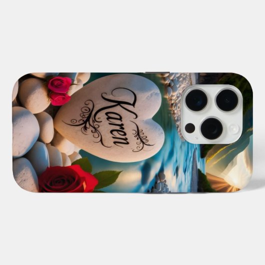 Karen's hart bij de rivier Case-Mate iPhone case (Achterkant (horizontaal))