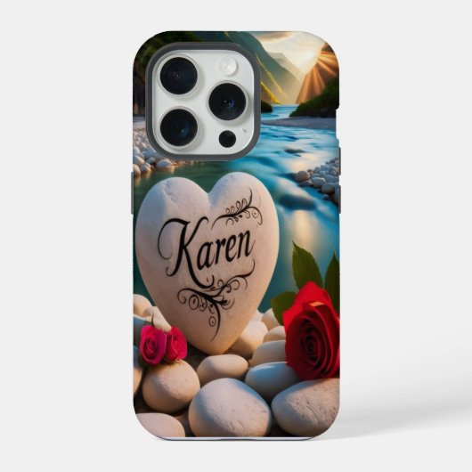 Karen's hart bij de rivier iPhone hoesje (Achterkant)