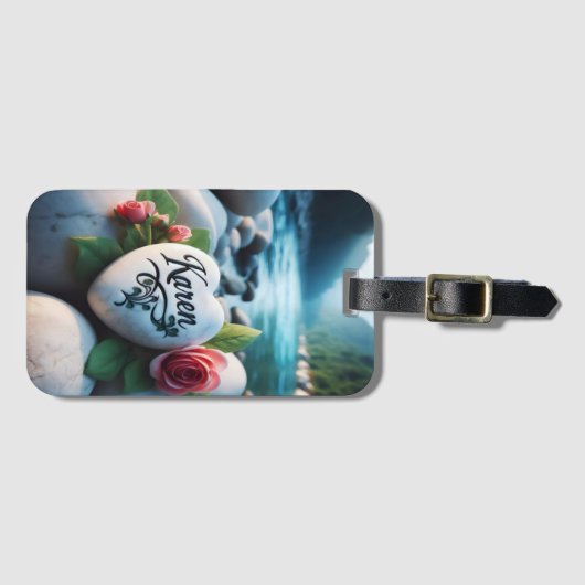 Karen's Heart Stone bij de rivier Bagagelabel (Voorkant (horizontaal))
