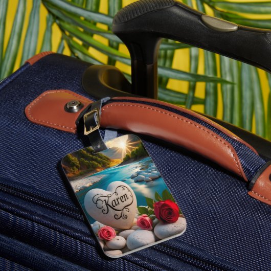 Karen's Heart stone River Sunset Bagagelabel (Voorkant Insitu 1)