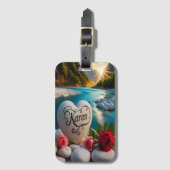 Karen's Heart stone River Sunset Bagagelabel (Voorkant (verticaal))