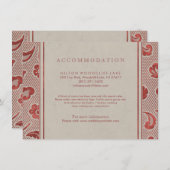 Karft red Lace huwelijksaccommodatie Informatiekaartje (Voorkant / Achterkant)