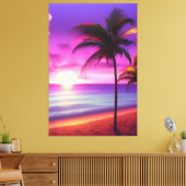 Karibik Palmen Strand Canvas Afdruk (Insitu (Woonkamer))