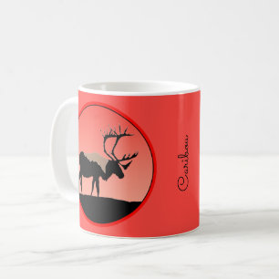 Kariboe bij zonsondergang - Originele natuurgetrou Koffiemok