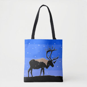 Kariboes in de Winter - Originele Wilde Natuur Kun Tote Bag