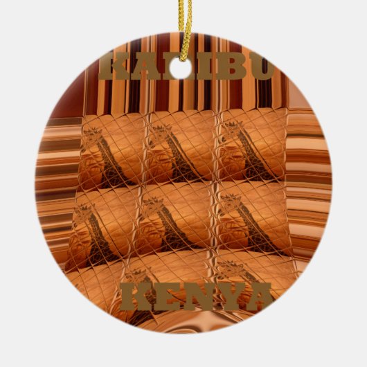 Karibu Giraffe Hakuna Matata Chic Modern art Col. Keramisch Ornament (Voorkant)