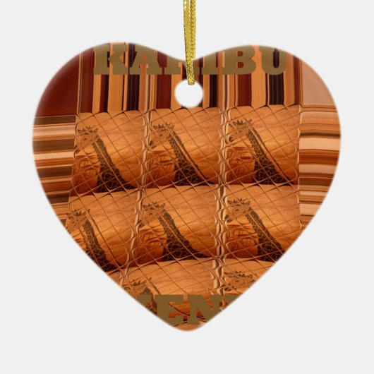 Karibu Giraffe Hakuna Matata Chic Modern art Col. Keramisch Ornament (Voorkant)