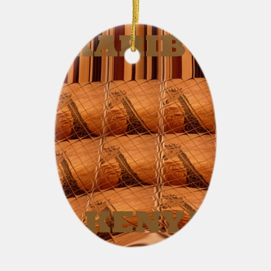 Karibu Giraffe Hakuna Matata Chic Modern art Col. Keramisch Ornament (Voorkant)