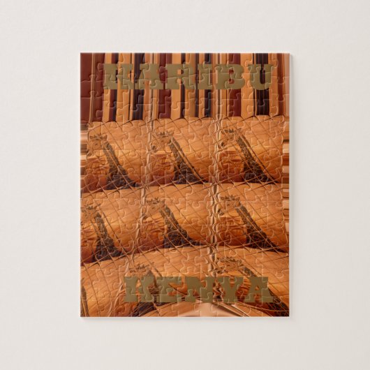 Karibu Giraffe Hakuna Matata Chic Modern art Col. Legpuzzel (Verticaal)