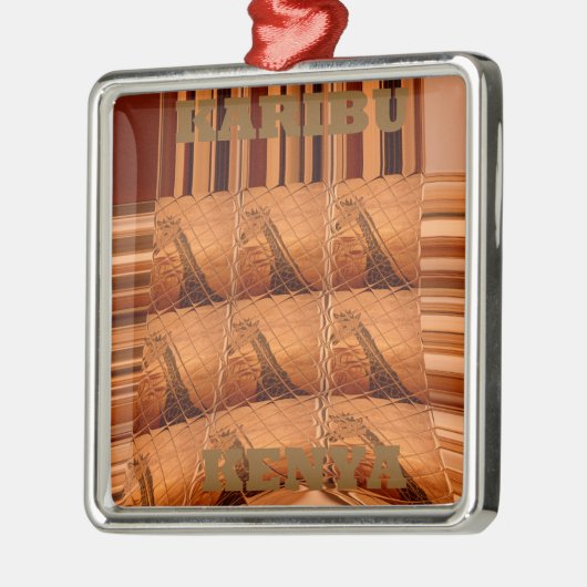 Karibu Giraffe Hakuna Matata Chic Modern art Col. Metalen Ornament (Links)