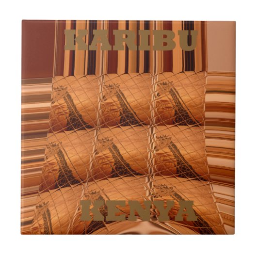 Karibu Giraffe Hakuna Matata Chic Modern art Col. Tegeltje (Voorkant)