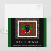 Karibu Kenia: Levendig ontwerp van nationale vlagk Briefkaart (Voorkant / Achterkant)