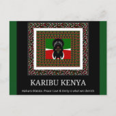 Karibu Kenia: Levendig ontwerp van nationale vlagk Briefkaart (Voorkant)