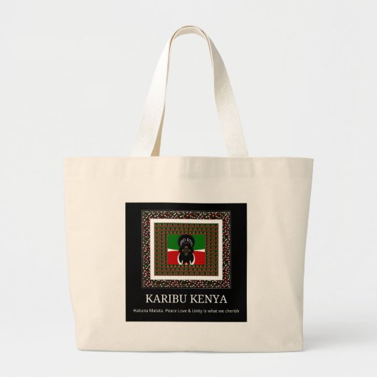 Karibu Kenya Hakuna Matata Grote Tote Bag (Voorkant)