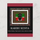Karibu Kenya: Levendige nationale vlag kleuren Hak Briefkaart (Voorkant)