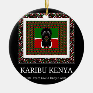 Karibu Kenya: Levendige nationale vlag kleuren Hak Keramisch Ornament