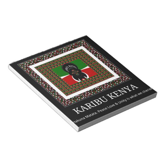 Karibu Kenya: Levendige nationale vlag kleuren Hak Notitieblok (Schuin)