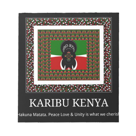 Karibu Kenya: Levendige nationale vlag kleuren Hak Notitieblok (Voorkant)