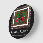 Karibu Kenya: Levendige nationale vlag kleuren Hak Ronde Klok (Hoek)
