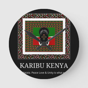 Karibu Kenya: Levendige nationale vlag kleuren Hak Ronde Klok