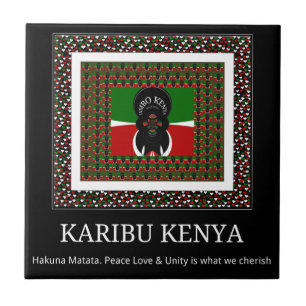 Karibu Kenya: Levendige nationale vlag kleuren Hak Tegeltje