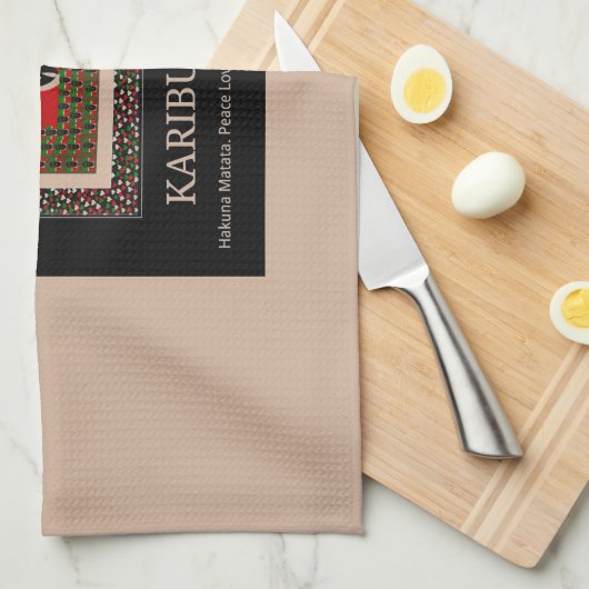 Karibu Kenya: Levendige nationale vlag kleuren Hak Theedoek (Quarter Fold)