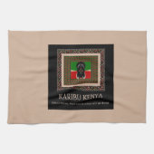 Karibu Kenya: Levendige nationale vlag kleuren Hak Theedoek (Horizontaal)