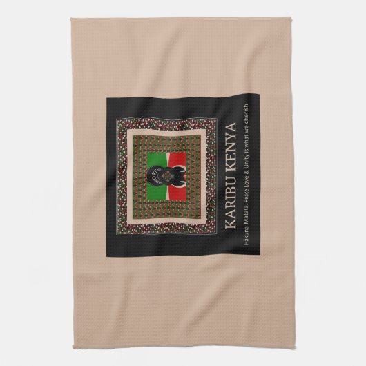 Karibu Kenya: Levendige nationale vlag kleuren Hak Theedoek (Verticaal)