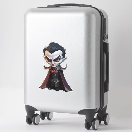 Karicatuur van Vampire Dracula Sticker (Koffer)