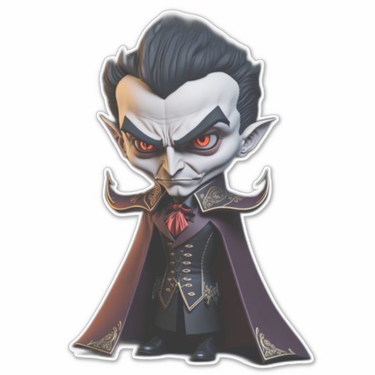 Karicatuur van Vampire Dracula Sticker (Voorkant)