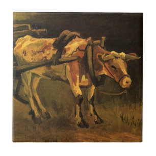 Karik met rode en witte os door Vincent van Gogh Tegeltje