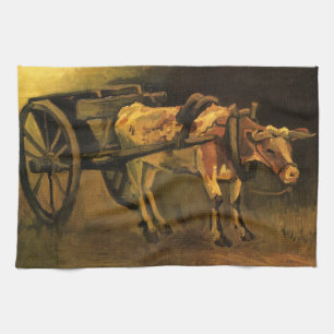 Karik met rode en witte os door Vincent van Gogh Theedoek