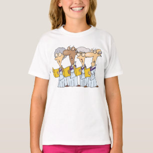 Karikaturale Kerkkoor Ouderen Zingen T-shirt