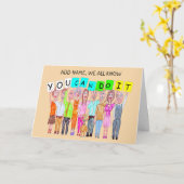 Karikaturen van mensen die aanmoedigen kaart (Gele Bloem)