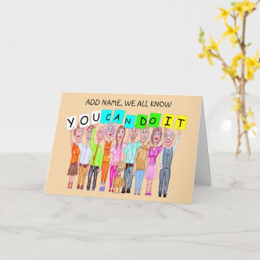 Karikaturen van mensen die aanmoedigen kaart (Gele Bloem)