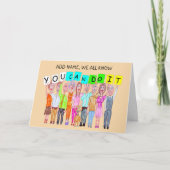 Karikaturen van mensen die aanmoedigen kaart (Voorkant)