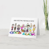 Karikaturen van mensen die afscheid nemen kaart (Voorkant)