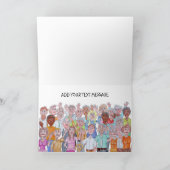 Karikaturen van mensen die afscheid nemen kaart (Binnen)