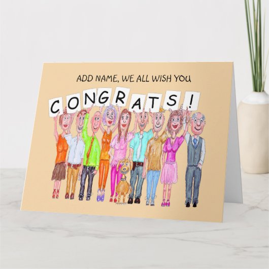 Karikaturen van mensen die felicitaties wensen kaart (Voorkant)