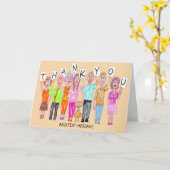 Karikaturen van mensen gezegde bedankt je kaart (Gele Bloem)