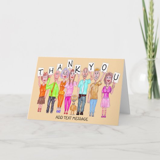 Karikaturen van mensen gezegde bedankt je kaart (Voorkant)